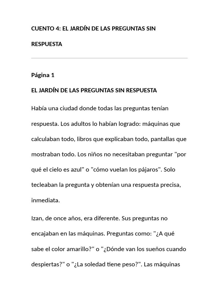 El Jardín de las Preguntas Sin Respuesta | PDF
