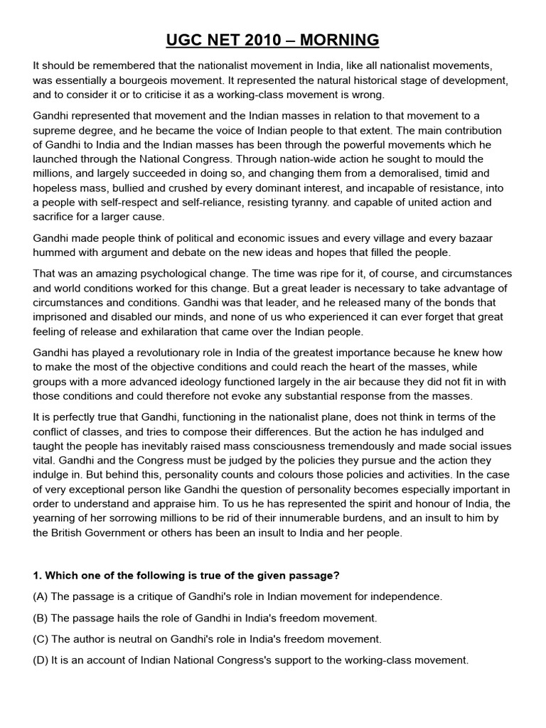 Gandhi's Impact on India's Nationalist Movement | PDF | Mahatma Gandhi ...