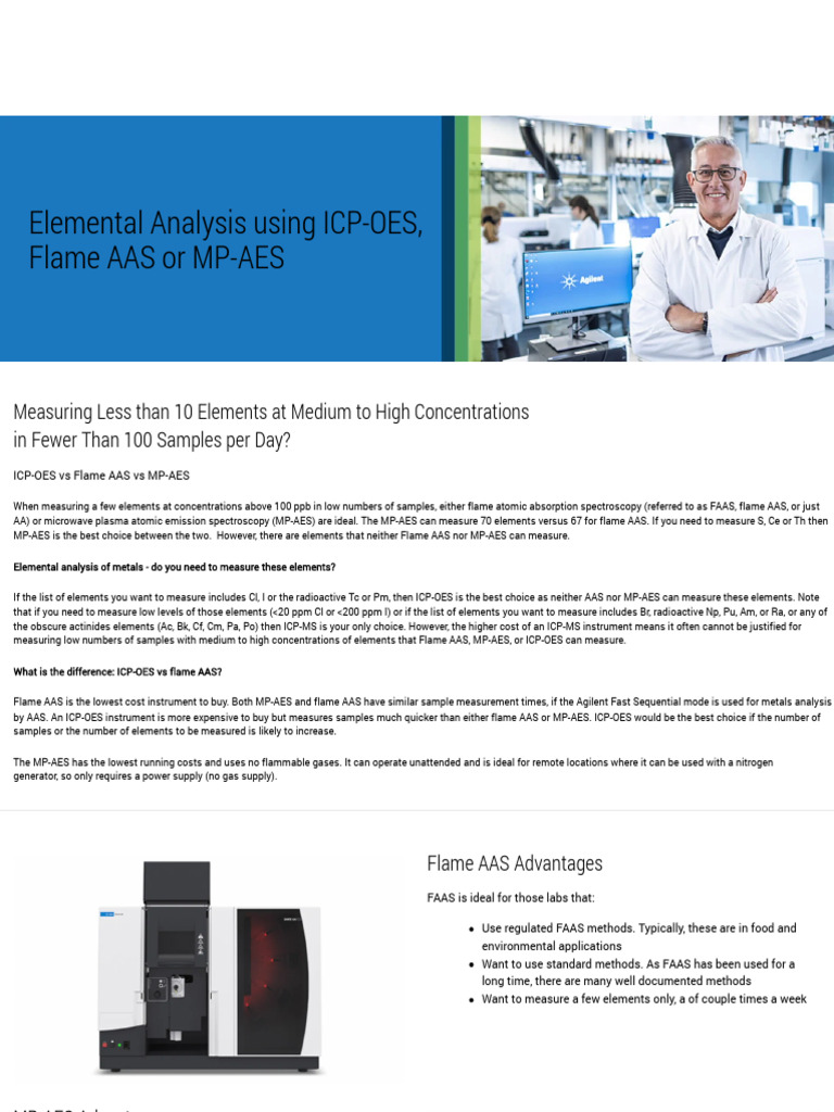 ICP-OES vs AAS vs MP-AES Comparison | PDF | Atomic Absorption ...