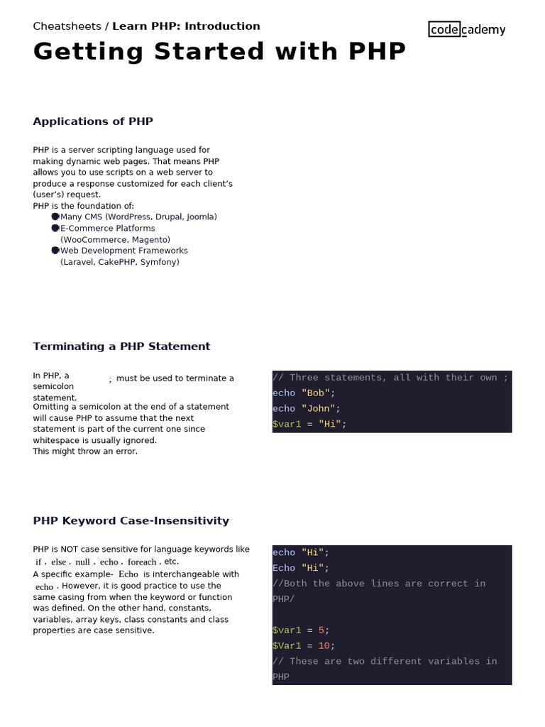 PHP Basics: Dynamic Web Development Guide | PDF | Php | Dynamic Web Page