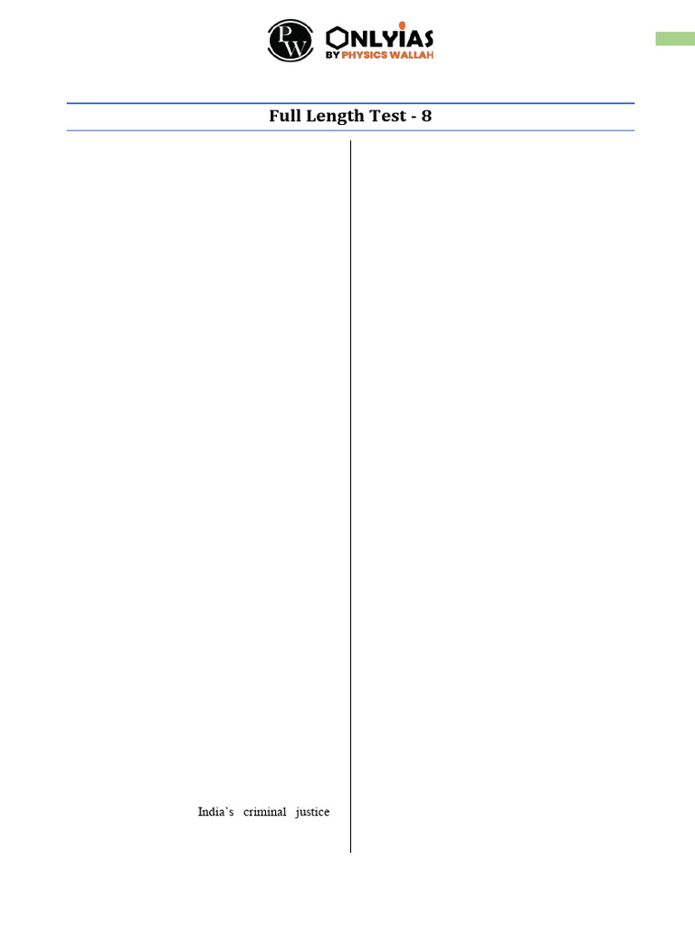 Full Length GS Test 08 (English) _ (Questions) | PDF