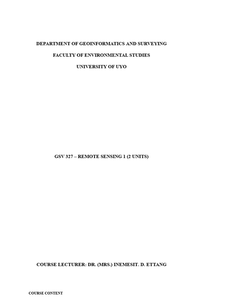 Introduction to Remote Sensing Concepts | PDF | Infrared | Image Resolution