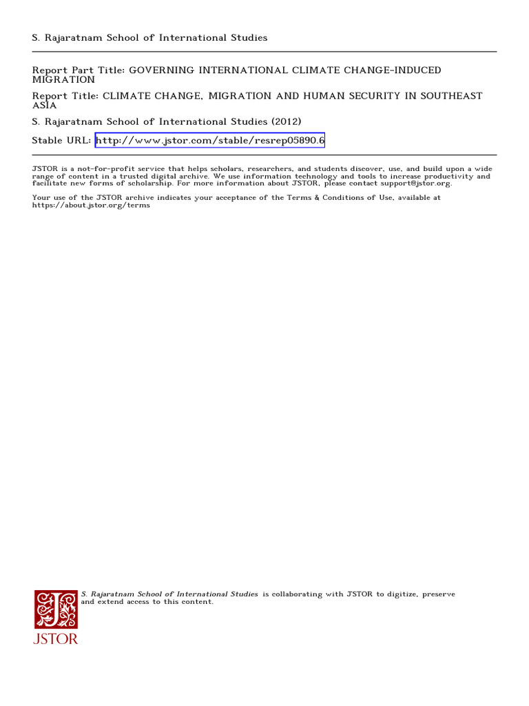 Governing Climate Change Migration | PDF | Human Migration | Refugee