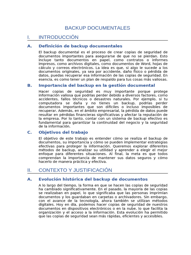 Importancia del Backup Documental | PDF | Apoyo | Computación en la nube