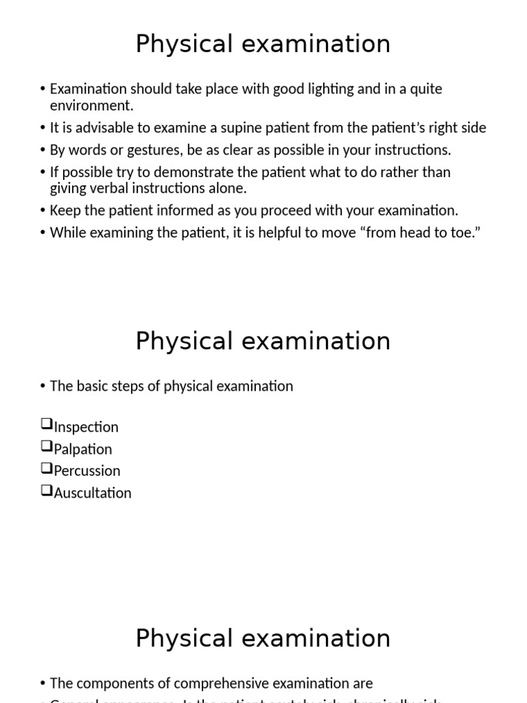 Comprehensive Guide to Physical Examination | PDF | Abdomen | Lung