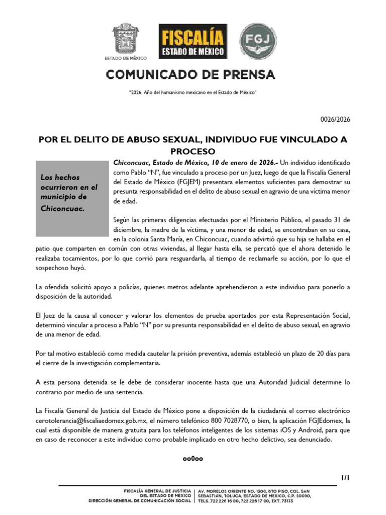 Vinculan a proceso a hombre por abuso sexual | PDF | Abuso sexual ...