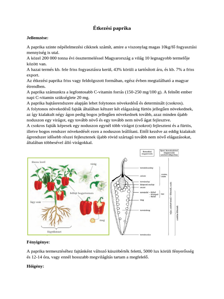 Étkezési Paprika | PDF