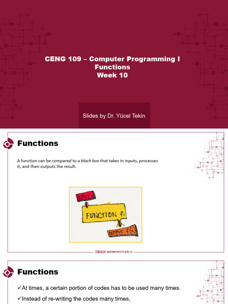 Ceng109_W10 | PDF | Quadratic Equation | Software Engineering