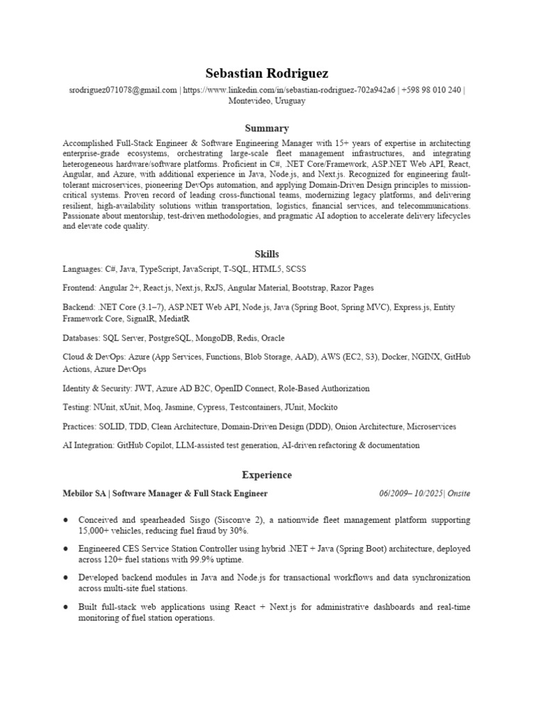 Resume 695e5bf01af1d | PDF | Agile Software Development | Computing