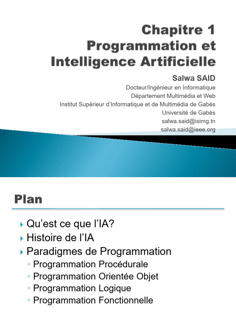Introduction à l'Intelligence Artificielle | PDF | Intelligence ...