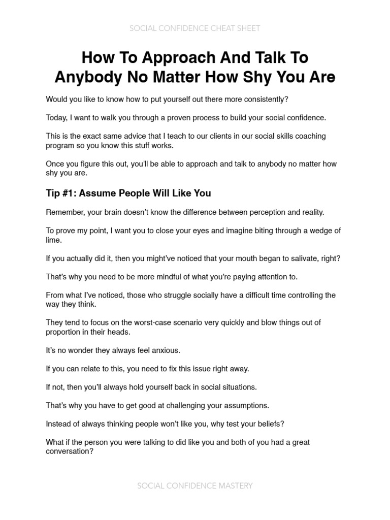 Boost Your Social Confidence Fast | PDF | Cognition | Psychological ...