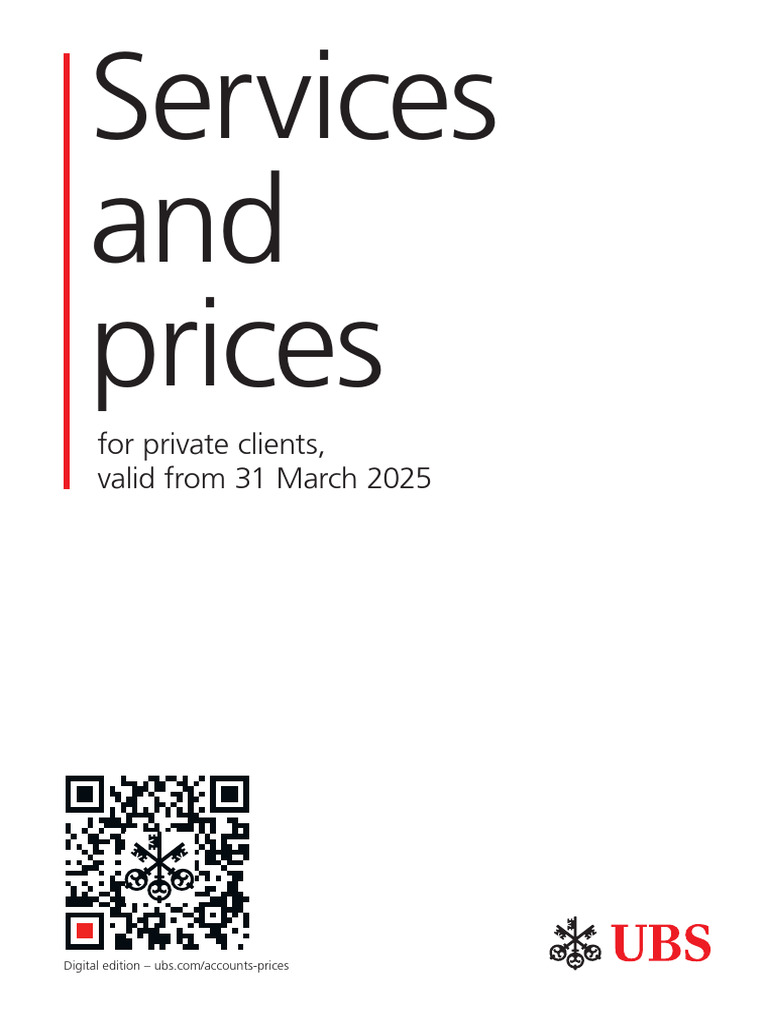 UBS Private Client Services & Pricing | PDF | Ubs | Credit Card
