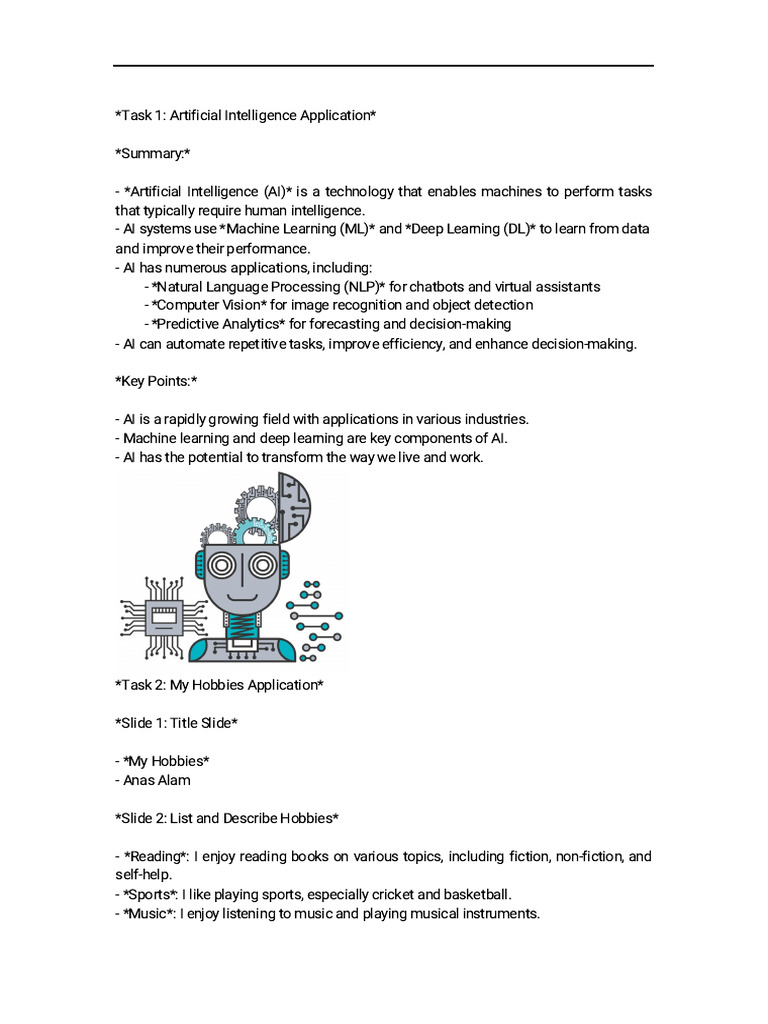 Computer Science Holiday Work | PDF | Artificial Intelligence ...