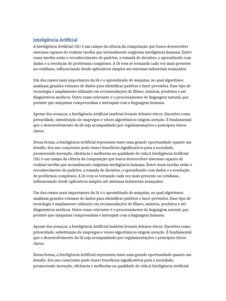 Oportunidades e Desafios da IA | PDF | Inteligência artificial ...