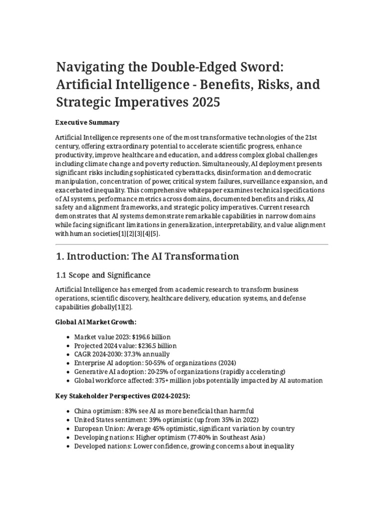 AI Transformation: Benefits and Risks | PDF | Artificial Intelligence ...