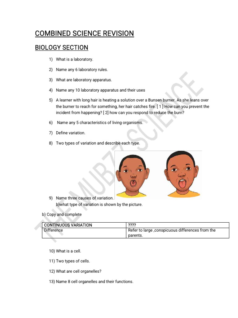 Combined Science Revision | PDF