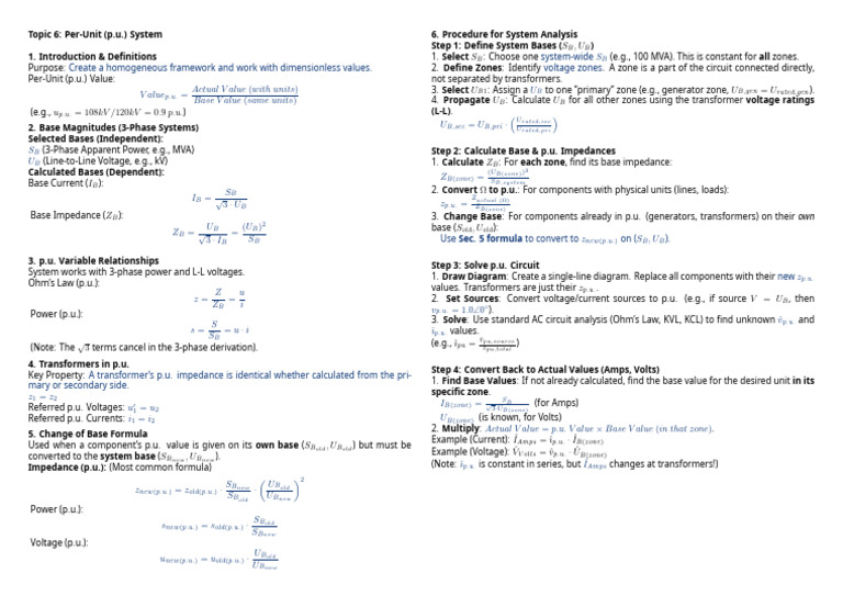 Understanding Per-Unit System in Power Analysis | PDF | Electronic ...