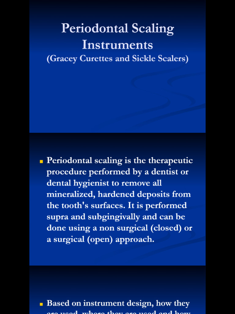 Periodontal Scaling Instruments | PDF