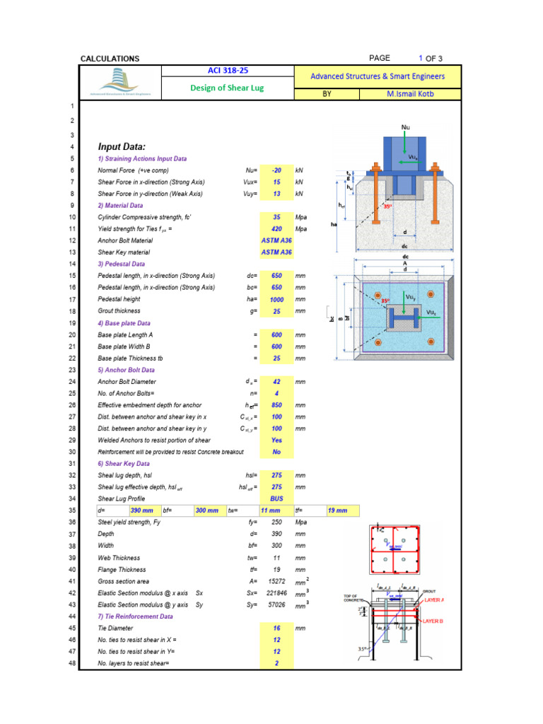 Design Shear Key (ACI 318-25) | PDF | Screw | Structural Engineering