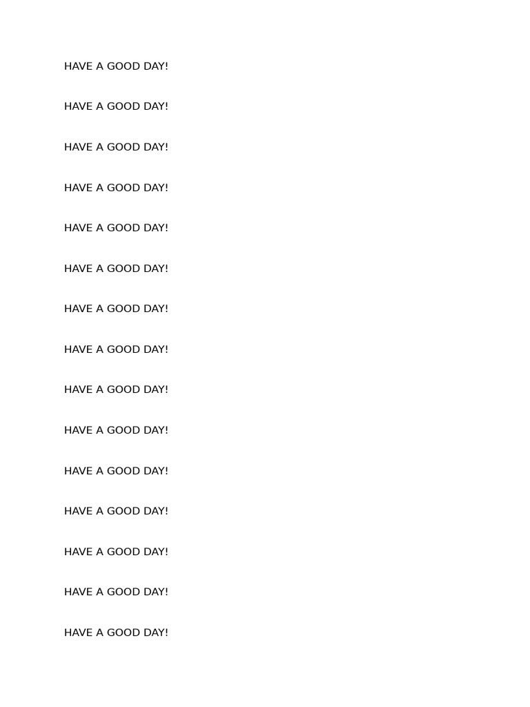 HAVE A GOOD DAY | PDF
