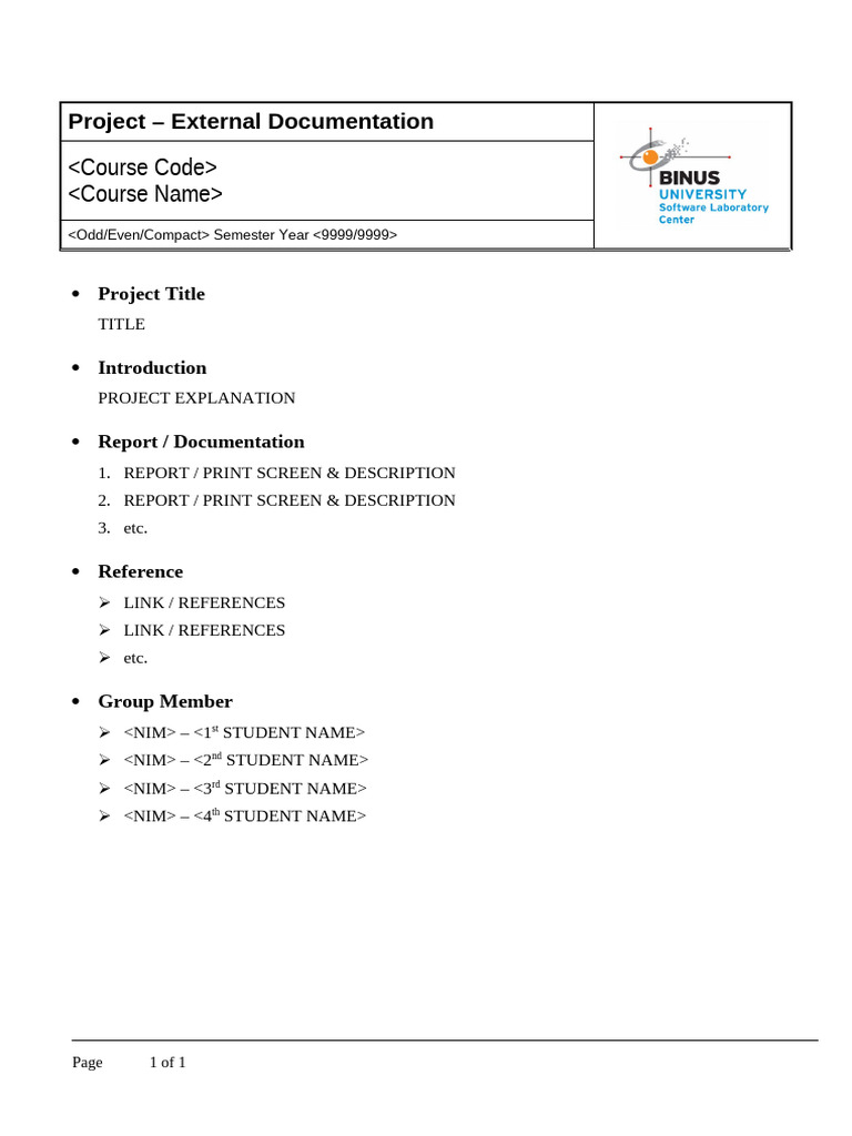 Project Documentation Overview | PDF