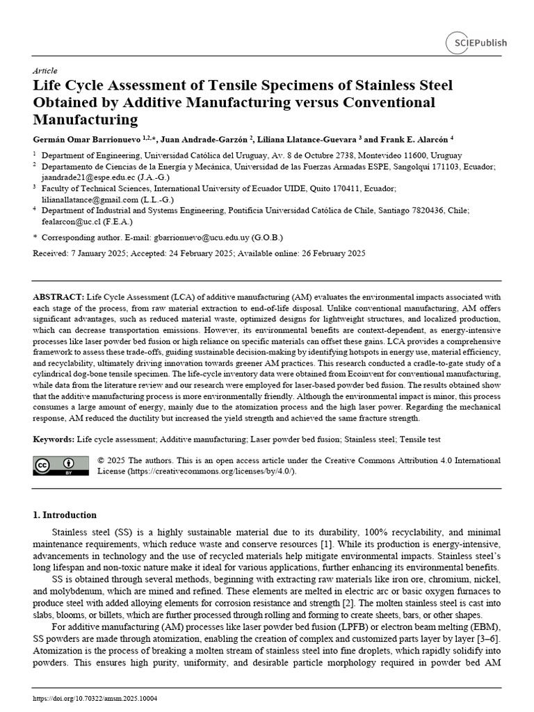 Comparative evaluation of additive Manufacturing and conventional ...