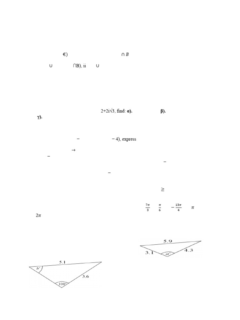 Math 111 First Semester Assignment | PDF