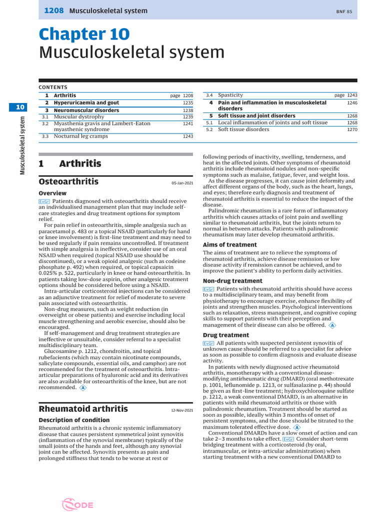 BNF 85 Chapter 10 Musculoskeletal System (1) | PDF | Arthritis ...