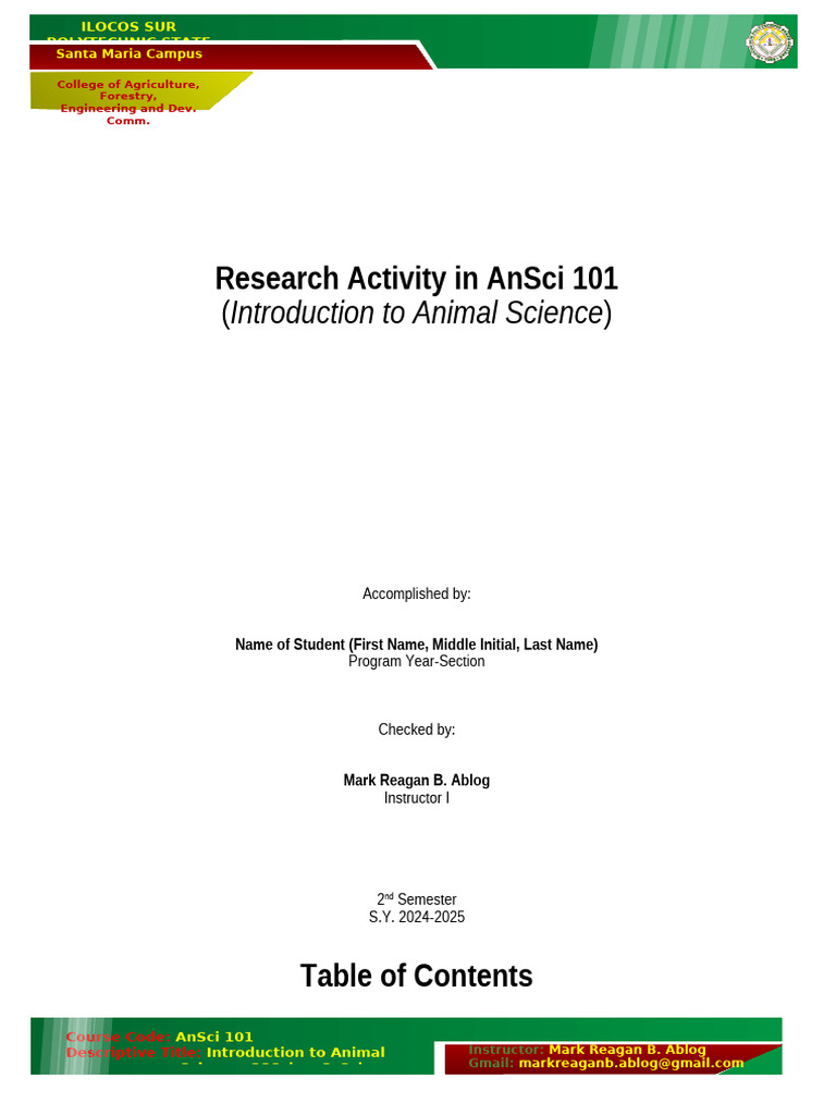 Introduction to Animal Science Activities | PDF | Ethnobiology | Zoology