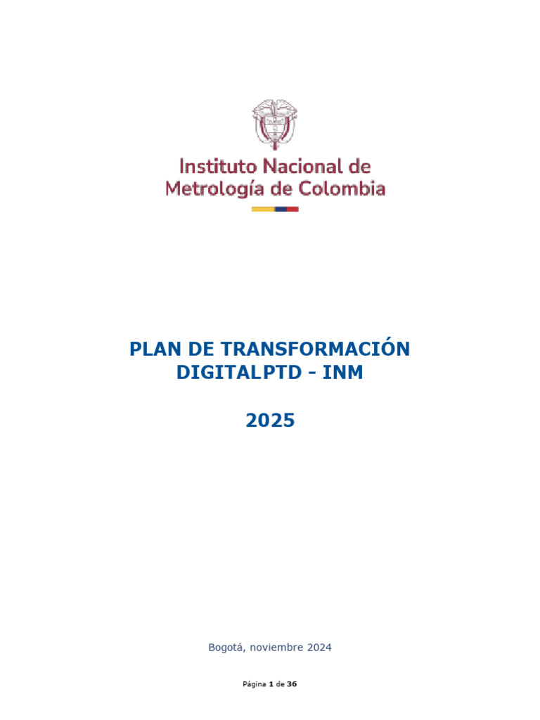 Plan de Transformación Digital INM 2025 | PDF | Sustentabilidad | La ...