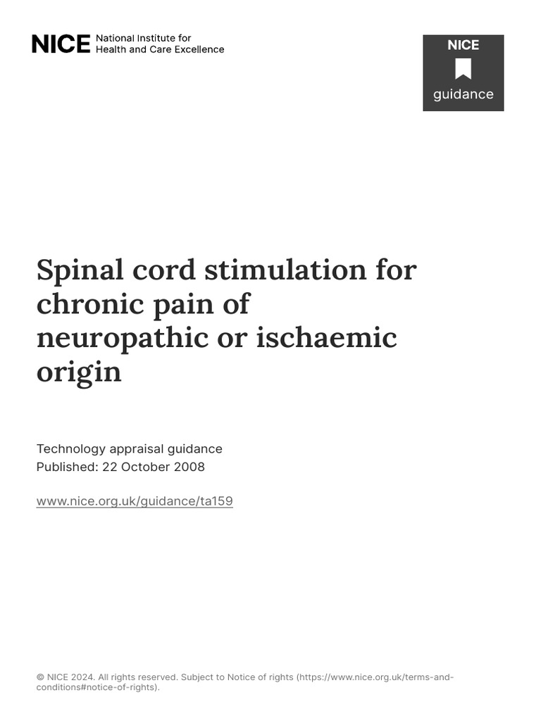 Spinal Cord Stimulation for Chronic Pain | PDF | Pain | Chronic Pain