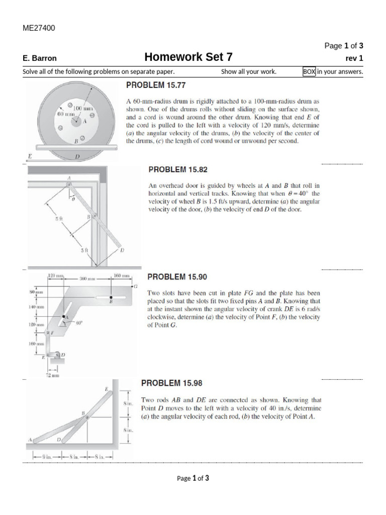 ME27400 Homework Set 7 Solutions | PDF