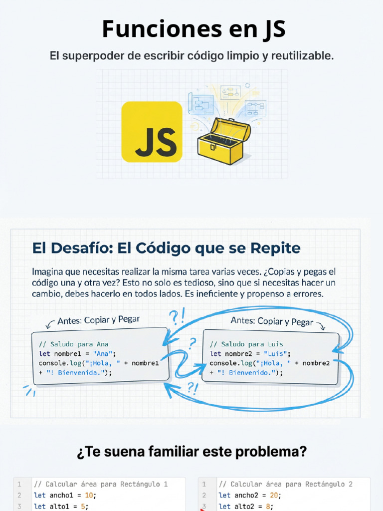 Funciones en JS: Parámetros y Flechas | PDF
