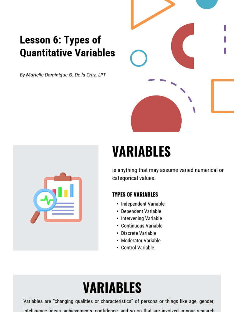 Lesson 6 Quantitative Variables (1) | PDF | Dependent And Independent ...