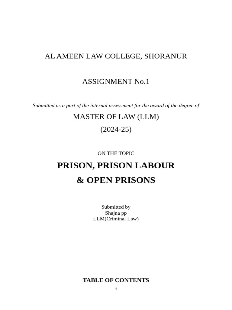 Prison Labour and Open Prisons in India | PDF | Prison | Crimes