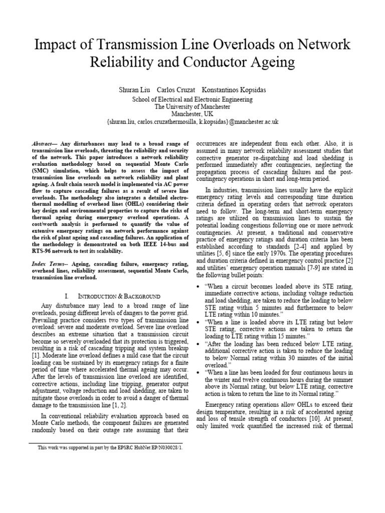 Effect of overloading on Conductor Ageing | PDF | Reliability ...