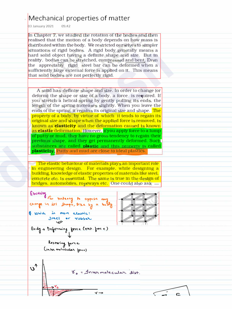 Mechanical Properties of Solid Materials | PDF | Elasticity (Physics ...