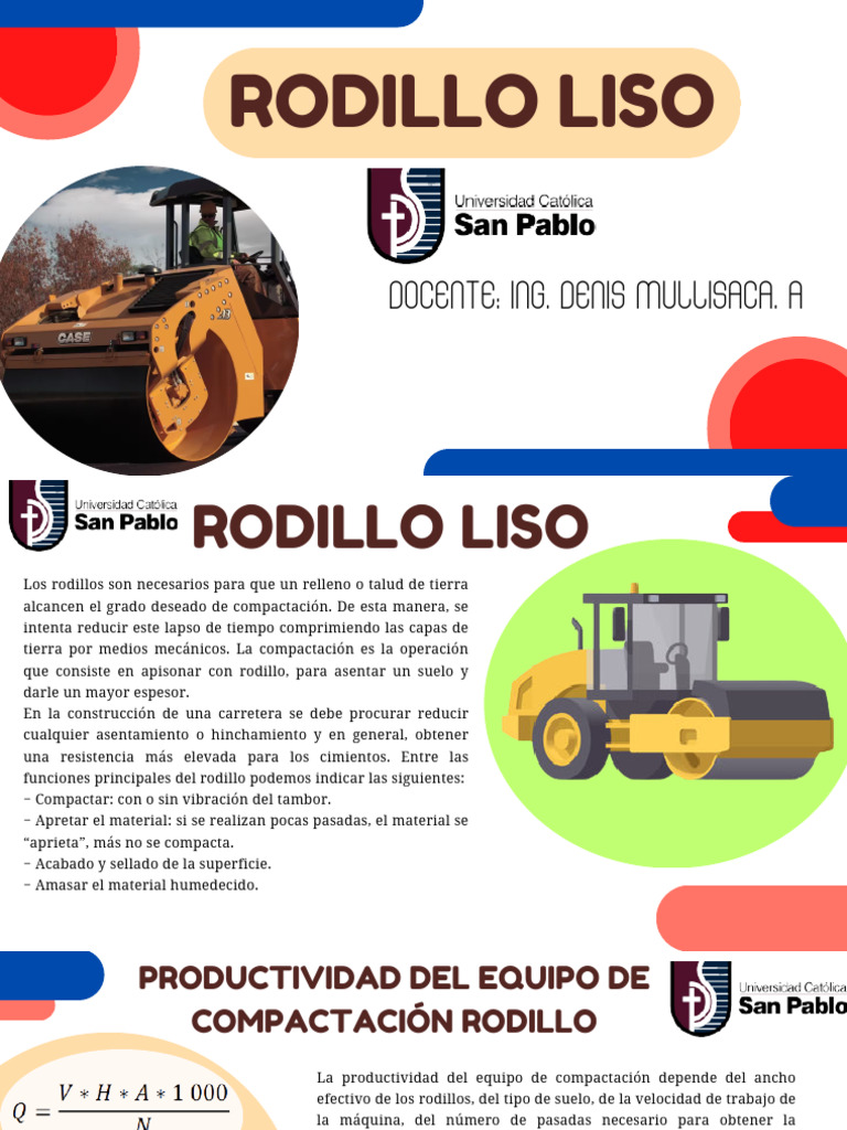 Productividad y Uso del Rodillo Liso | PDF | Ingeniería mecánica