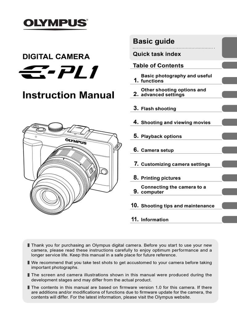 E-PL1 Instruction Manual | PDF
