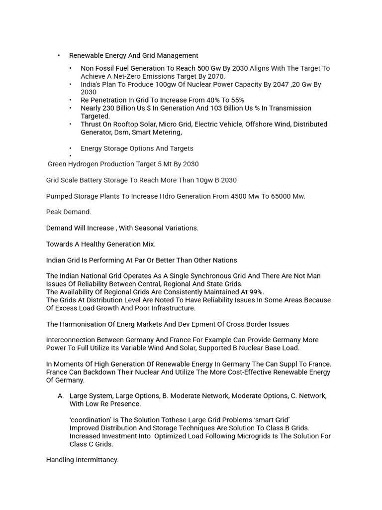 India's Renewable Energy Grid Strategy | PDF | Electrical Grid | Energy ...