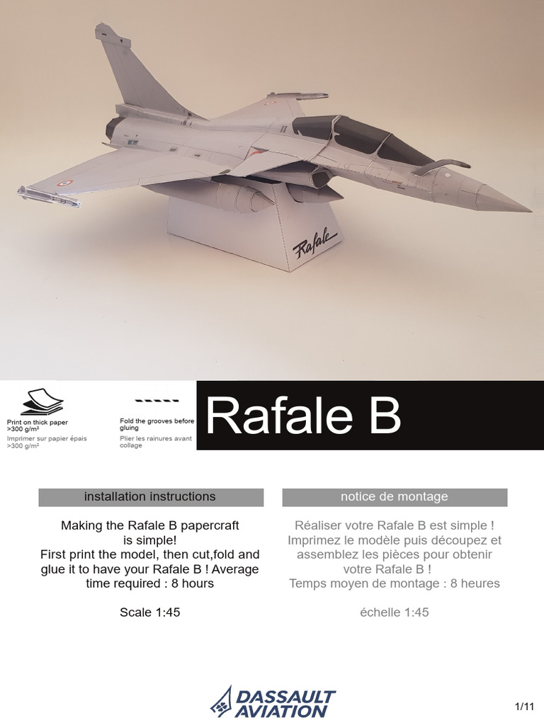 Instructions pour papercraft Rafale B | PDF | Échecs