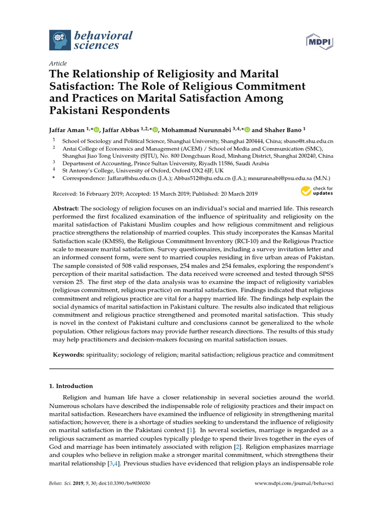 Religiosity's Impact on Marital Satisfaction | PDF | Marriage | Survey ...