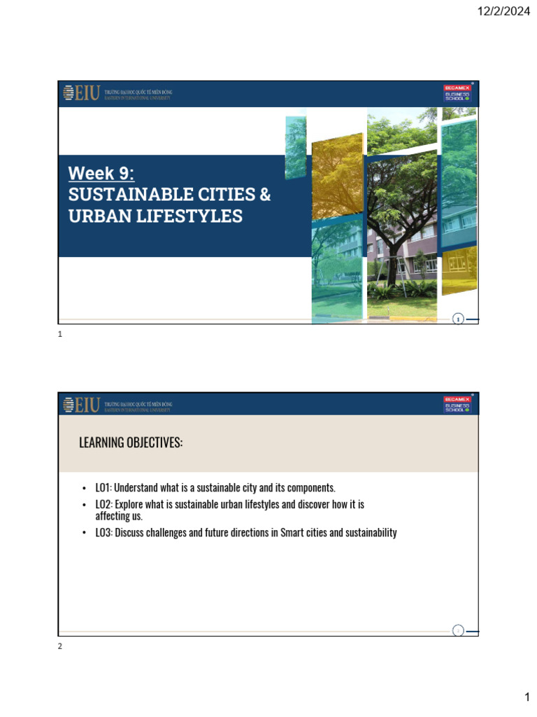 Week 9 - Sustainable Cities and Urban Lifestyles | PDF | Sustainability ...