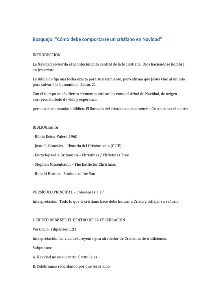 Comportamiento Cristiano en Navidad | PDF