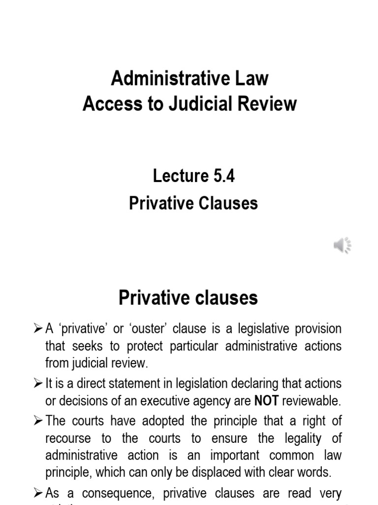 Understanding Privative Clauses in Law | PDF | Legal Documents ...