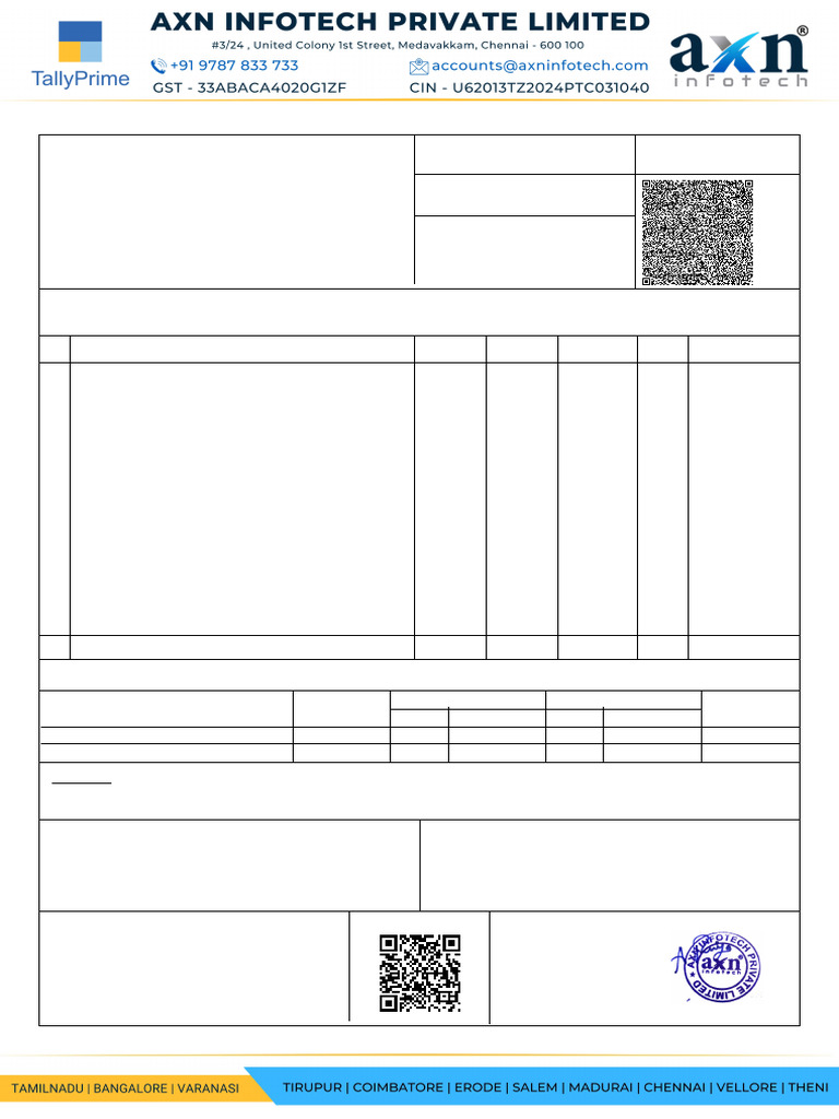 Tax Invoice for Tally Customization Services | PDF | Invoice ...