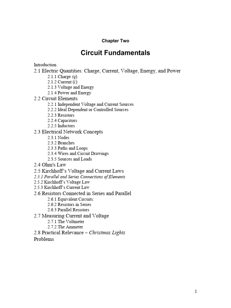 Circuit Fundamentals and Electric Quantities | PDF | Voltage | Series ...