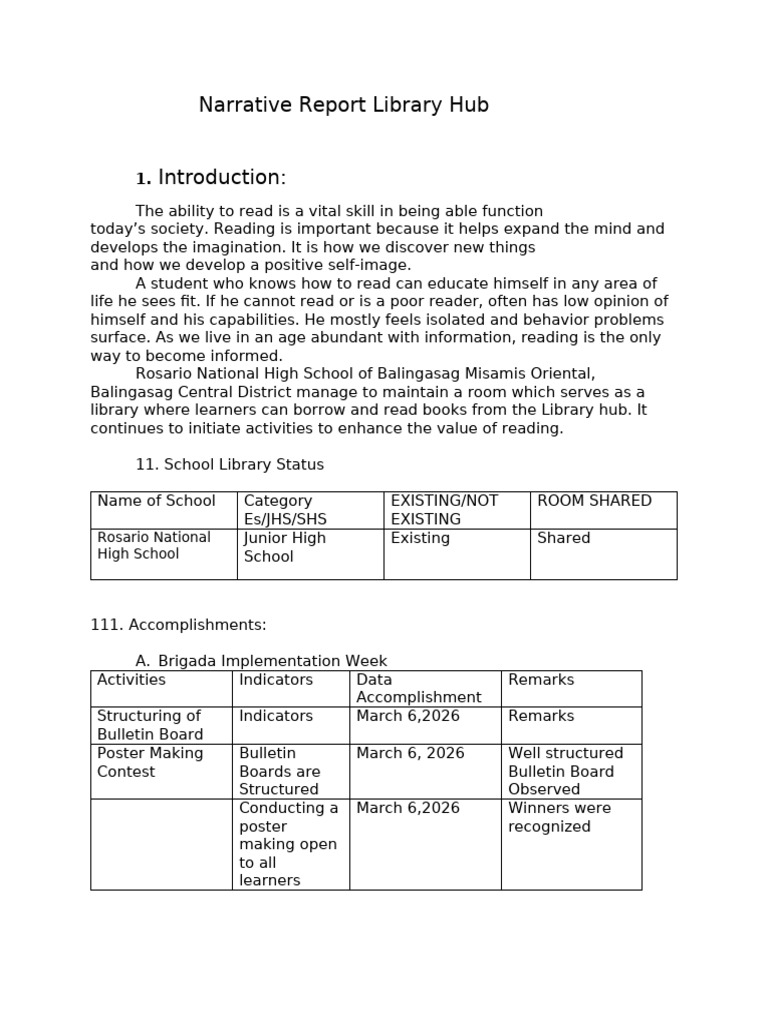 Enhancing Reading Skills at RNHS Library | PDF | Libraries | Learning