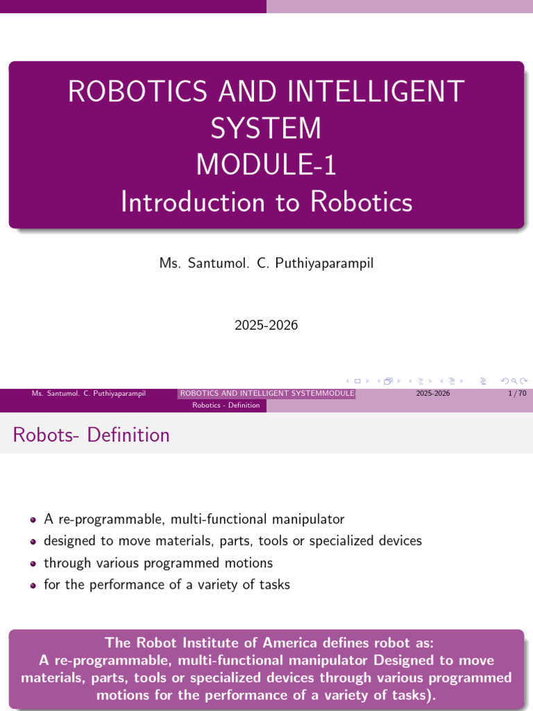 Introduction to Robotics Concepts | PDF | Robotics | Robot
