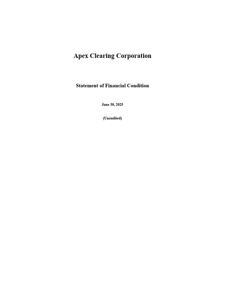 Apex Clearing Corp Financial Statement 2025 | PDF | Fair Value ...
